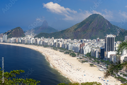 Board z aluminiowym obramowaniem Copacabana plaża w Rio De Janeiro, Brazil