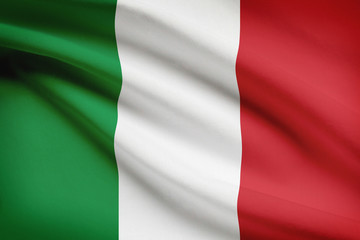 Wall Mural - Series of ruffled flags. Italian Republic.