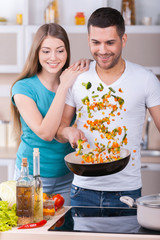 Canvas Print - They love cooking together.