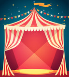Fototapeta  - Circus tent poster. Vector illustration.