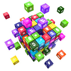 applications and technology concept cubes
