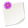 Notizzettel mit violetter Blüte