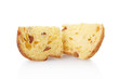 Panettone pieces isolated on white, clipping path