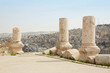 Columns on the Amman citadel, city view