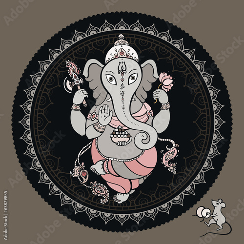 Fotoboard na płycie Ganesha ręcznie rysowane ilustracji.