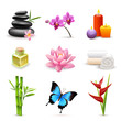 Realistic spa icons