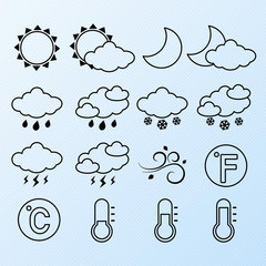 Wall Mural - weather icons set