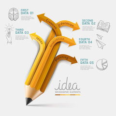 Poster - Education pencil Infographics step option. Vector illustration.