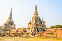 Wat Phra Si Sanphet Temple At Ayutthaya Thailand