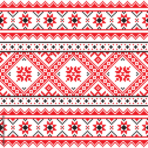 Board z aluminiowym obramowaniem Tradycyjny ludowy dzianinowy czerwony wzór emboidery z Ukrainy