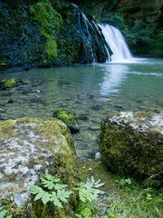 Wall Mural - The Lison's source waterfall in Doubs, France