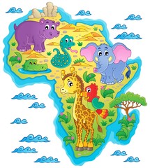 Wall Mural - Africa map theme image 1