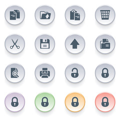 Poster - Document icons on color buttons.