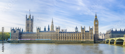 Obraz na płótnie canvas trzyczęściowy "tryptyk" Westminster z wielką panoramą Londynu