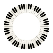 Piano Keys Circle, 3d