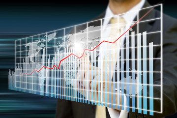 Aufkleber - Businessman graph concept