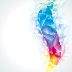 Aufkleber - Abstract polygonal crystal colors background.