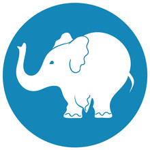 Elephant Sign - Vector Illustration