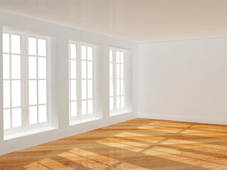 Wall Mural - Empty room with parquet floor