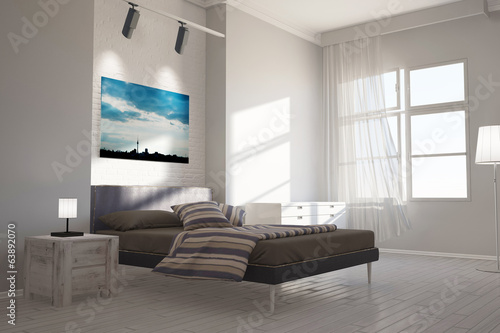 Schlafzimmer mit Leinwand über Bett - Buy this stock illustration ... Schlafzimmer mit Leinwand über Bett - Buy this stock illustration ...