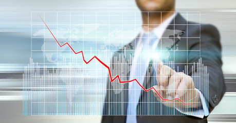 Aufkleber - Businessman graph concept
