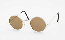 Retro Round Sunglasses On White Background