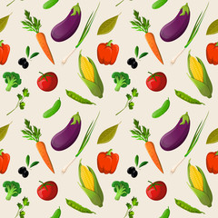 Canvas Print - Vegetables seamless pattern