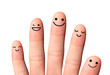 Happy friends or family, isolated with clipping paths on white b