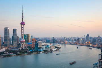 Poster - beautiful shanghai at dusk