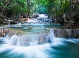 Fototapeta Las - Beautiful Waterfall at Huay Mae Khamin