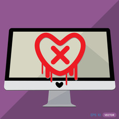 Sticker - heartbleed openssl bug vector shape, stop heartbleed