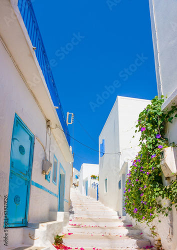 Fotoboard na płycie Typowa cycladitic scena w langada amorgos wyspa w Greece