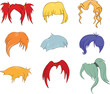 A set of hairstyles, wigs for illustrations