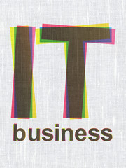 Business concept: IT Business on fabric texture background