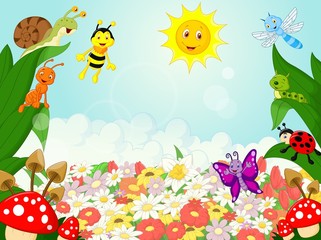 Wall Mural - Small animals cartoon