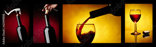 Board z aluminiowym obramowaniem Czerwone wino