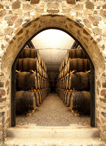 Naklejka nad blat kuchenny Wine barrels