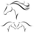 Horse head with flying mane vector