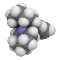 Sticker - Phencyclidine (PCP) hallucinogenic drug molecule.