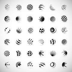 Wall Mural - Sphere Icons Set - Isolated On Gray Background