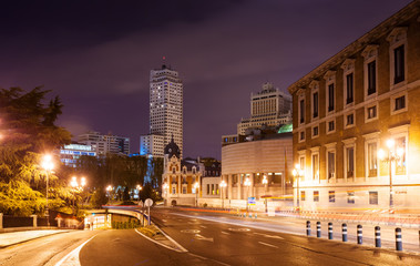 Wall Mural - Bailen street and Spain Square in night