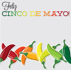 Cinco De Mayo chilli card in vector format.