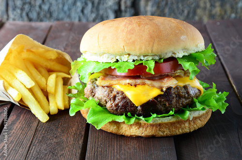 Naklejka samoprzylepna Burgera z serem