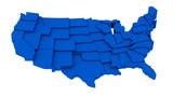 Fototapeta Mapy - United States blue map by states in various high levels.