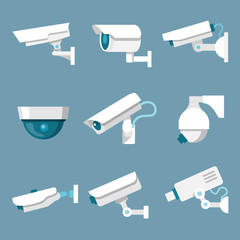 Sticker - Security cameras icons set