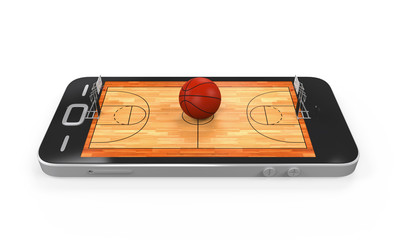 Canvas Print - Basketball Court in Mobile Phone