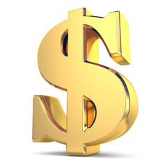 Golden dollar currency sign