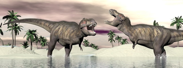 Plakat natura antyczny tyranozaur