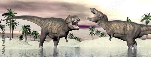 Fototapety dinozaury  walka-z-dinozaurami-tyrannosaurus-rex-renderowanie-3d