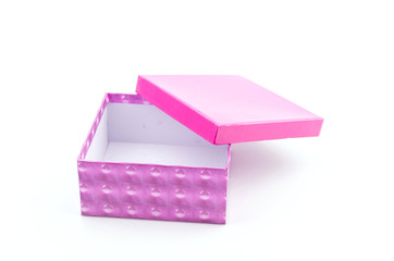 pink gift box isolated white background